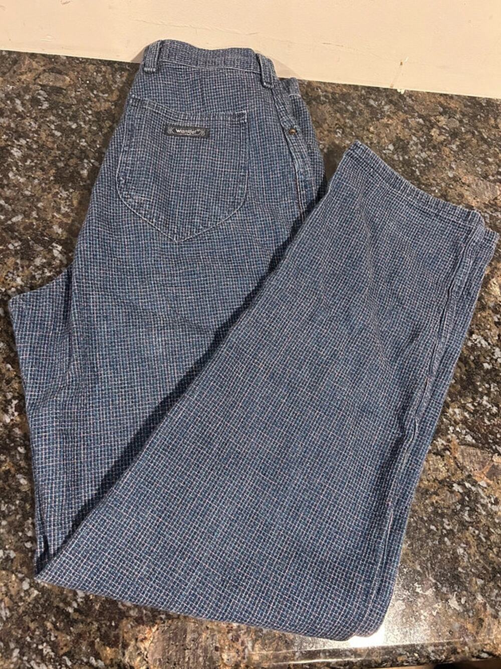 Vintage Wrangler Plaid Gingham Mom Jeans USA Made Junior 15